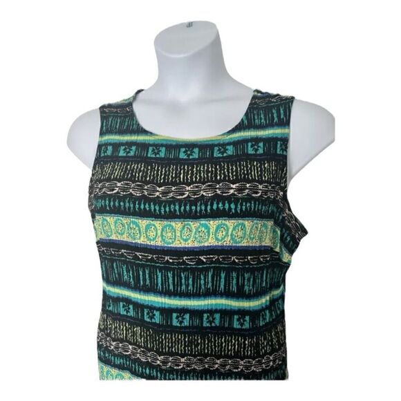 JM COLLECTION Black Blue Summer Sleeveless Stretch Maxi Shift Dress Size 3X - Picture 3 of 10